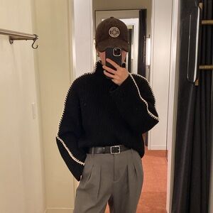 Rag & Bone Ingrid Black Wool Turtleneck